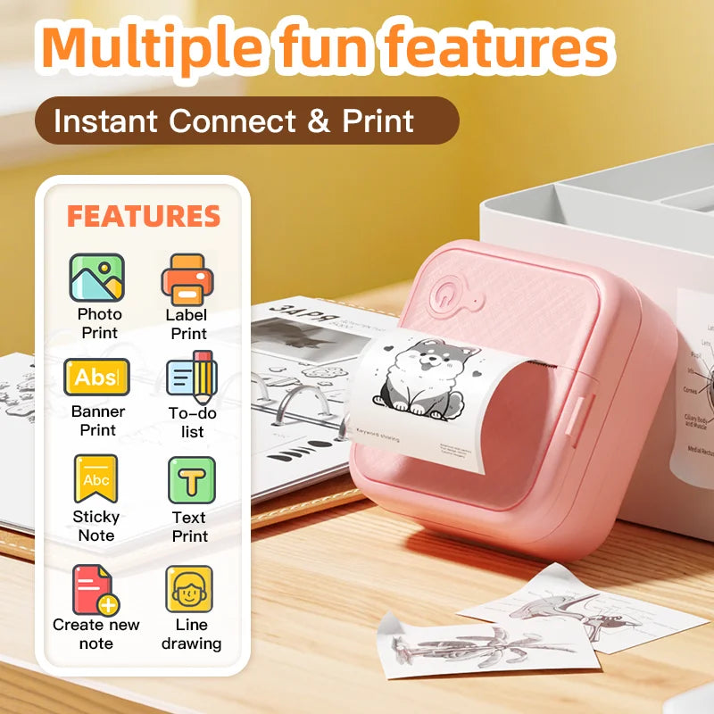 DOLEWA D8 Portable wireless Mini Printers.