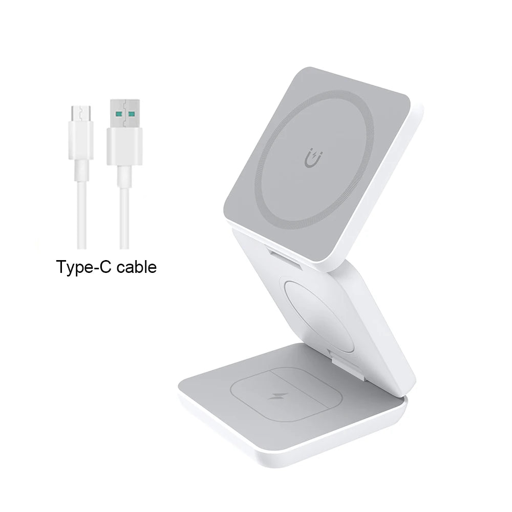 Magnetic Wireless 3 in 1 Foldable Wireless Charging Station