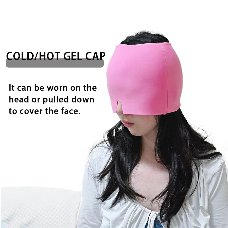 Migraine Relief Ice Hat – Gel Cold Therapy Cap & Eye Mask for Headache Pain