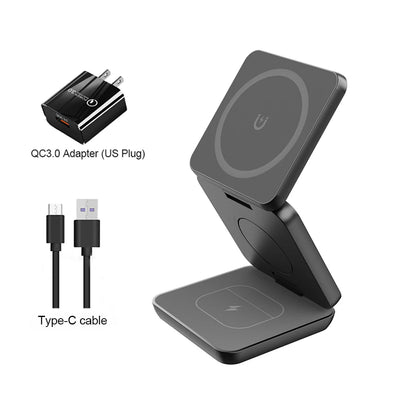 Magnetic Wireless 3 in 1 Foldable Wireless Charging Station
