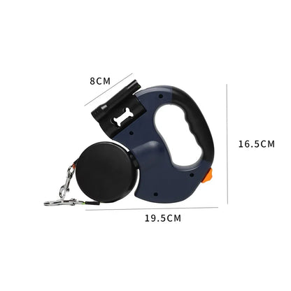 Retractable Dual Dog Leash with LED Light
