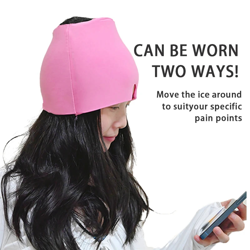 Migraine Relief Ice Hat – Gel Cold Therapy Cap & Eye Mask for Headache Pain
