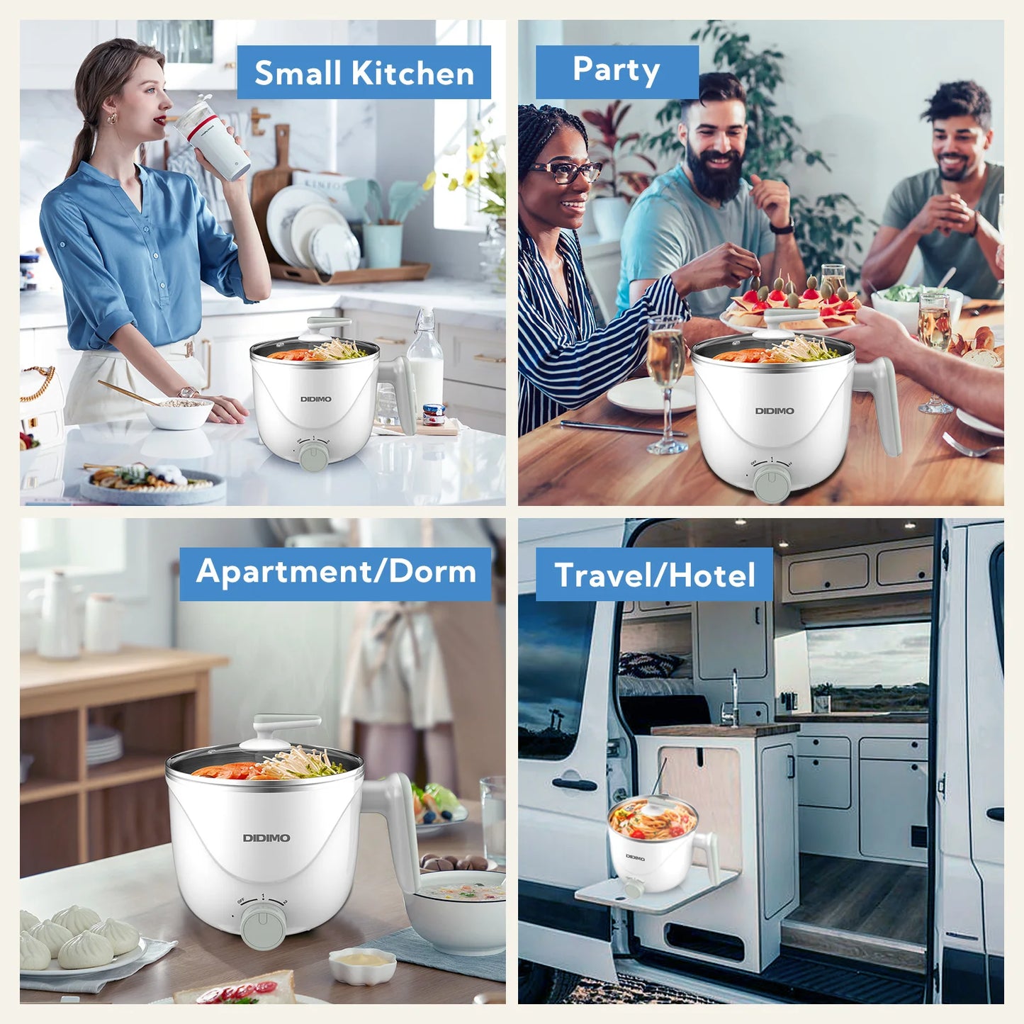 Multi-functional electric cooking pot (small household electric hot pot)