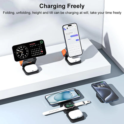 Magnetic Wireless 3 in 1 Foldable Wireless Charging Station