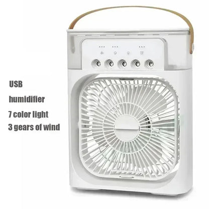 New 3 In 1 Portable Fan Air Conditioner -Mini Household Air Cooler with LED Night Light and Humidifier.