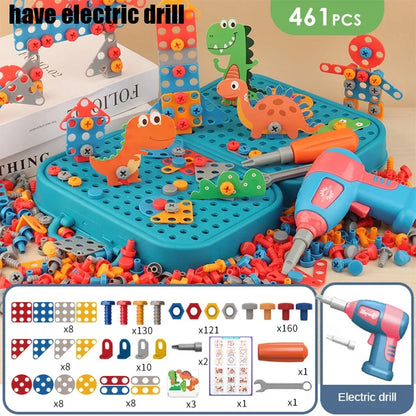 Kids Tool Set – Electric Drill & 3D Puzzle Pretend Play Educational Toy