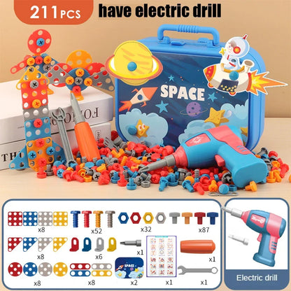 Kids Tool Set – Electric Drill & 3D Puzzle Pretend Play Educational Toy