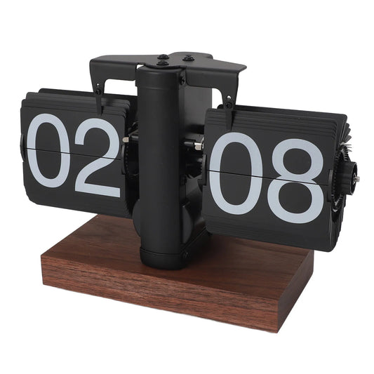 24-Hour Vintage Flip Desk Clock – Retro Battery-Powered with Adjustable Rotary Knob