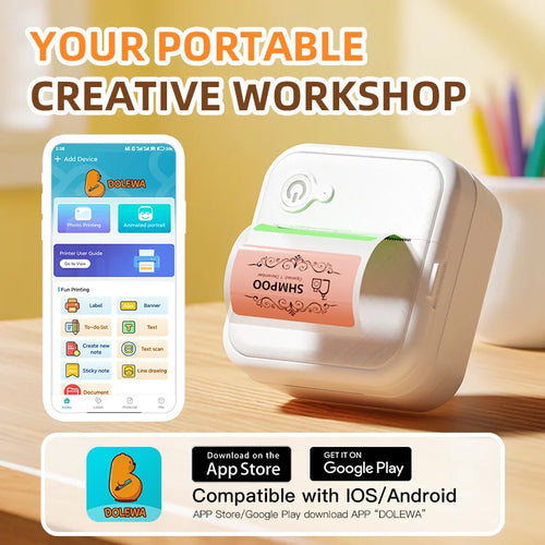 DOLEWA D8 Portable wireless Mini Printers.