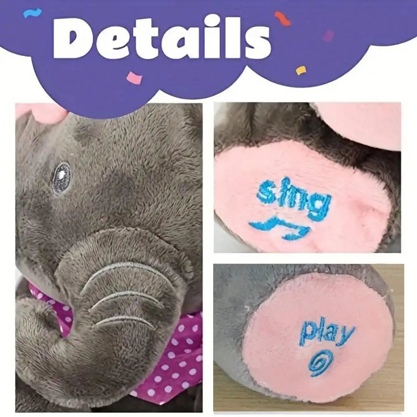 Musical Dancing Elephant – Singing Plush Toy with Moving Ears