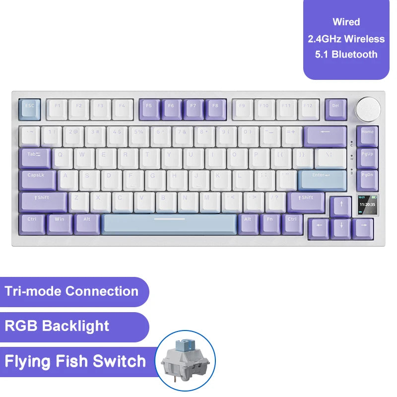 Ajazz AK820/AK820Pro  Bluetooth 5.1/Wireless/C-Wired Customized Gaming  Keyboard.