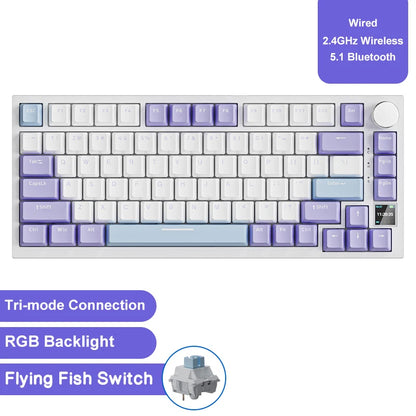 Ajazz AK820/AK820Pro  Bluetooth 5.1/Wireless/C-Wired Customized Gaming  Keyboard.