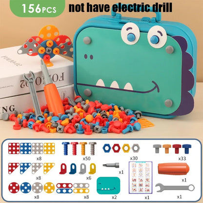 Kids Tool Set – Electric Drill & 3D Puzzle Pretend Play Educational Toy