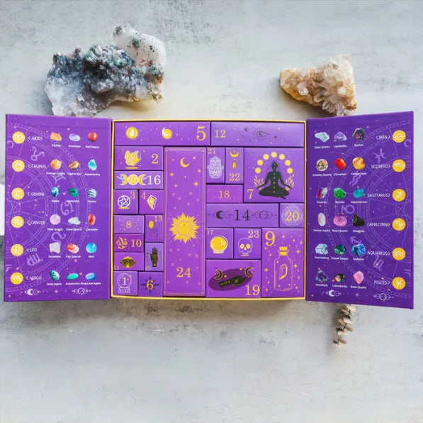 Reiki Crystal Countdown Box – 24-Day Halloween or Christmas Gift Calendar