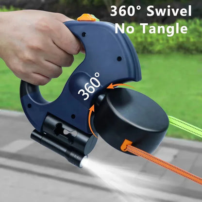 Retractable Dual Dog Leash with LED Light