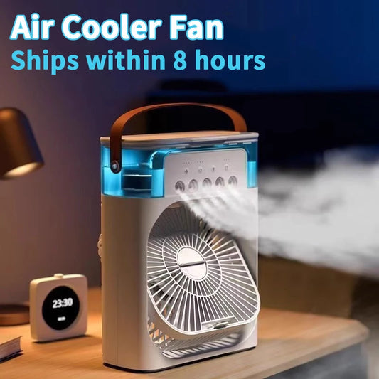 New 3 In 1 Portable Fan Air Conditioner -Mini Household Air Cooler with LED Night Light and Humidifier.