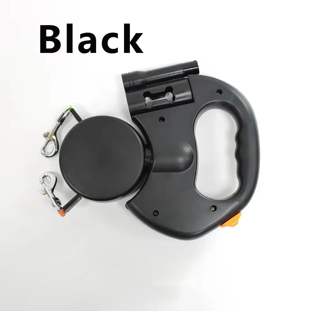 Retractable Dual Dog Leash with LED Light