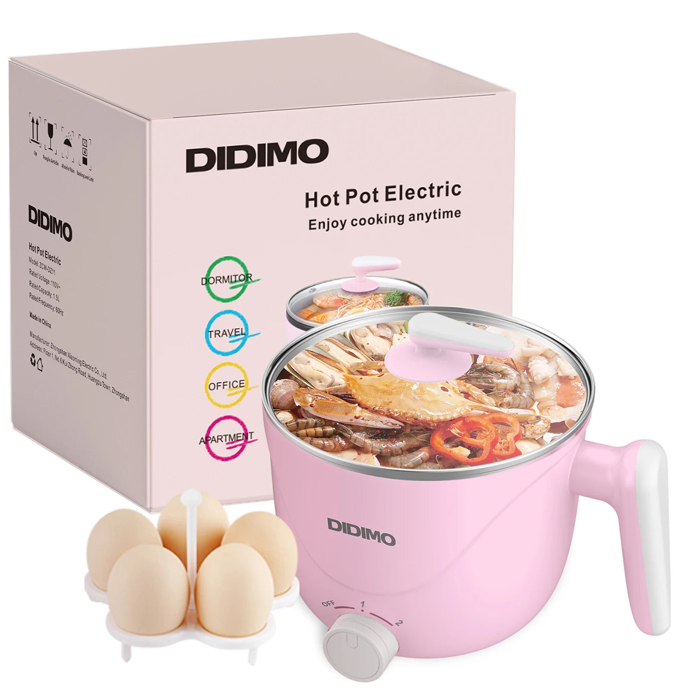 Multi-functional electric cooking pot (small household electric hot pot)