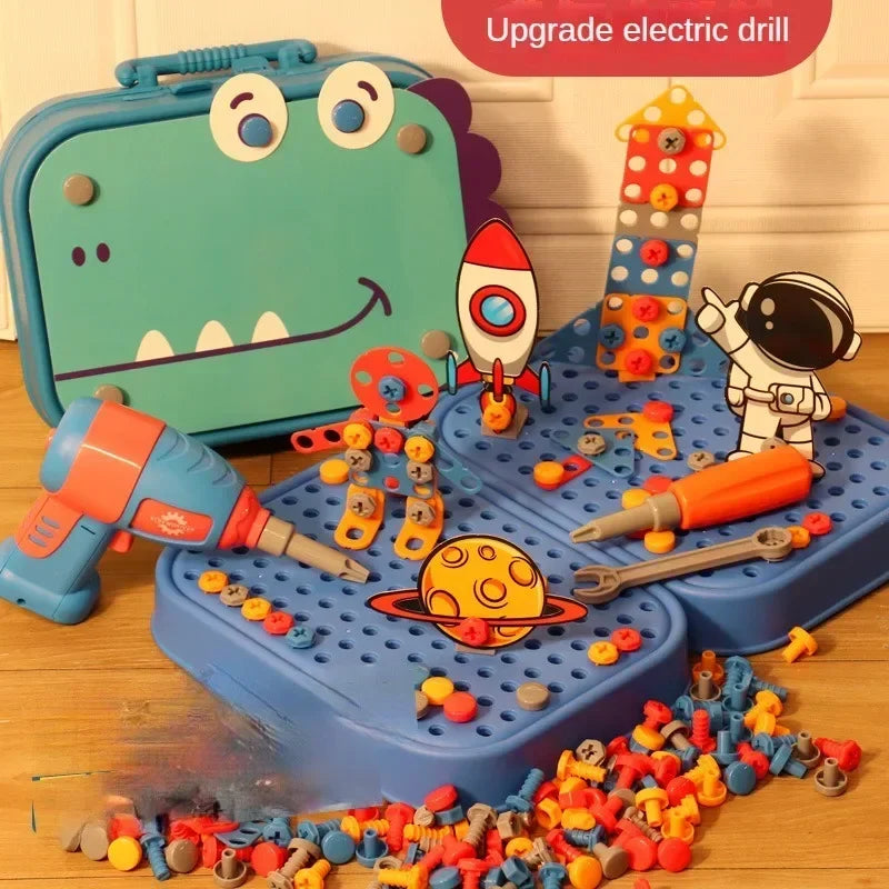 Kids Tool Set – Electric Drill & 3D Puzzle Pretend Play Educational Toy