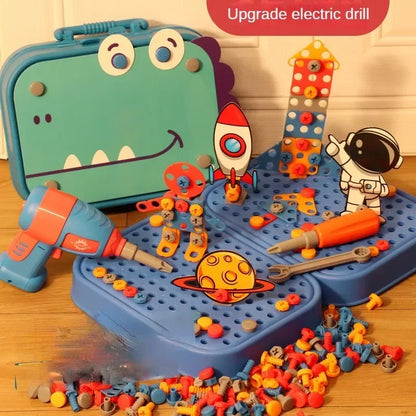 Kids Tool Set – Electric Drill & 3D Puzzle Pretend Play Educational Toy