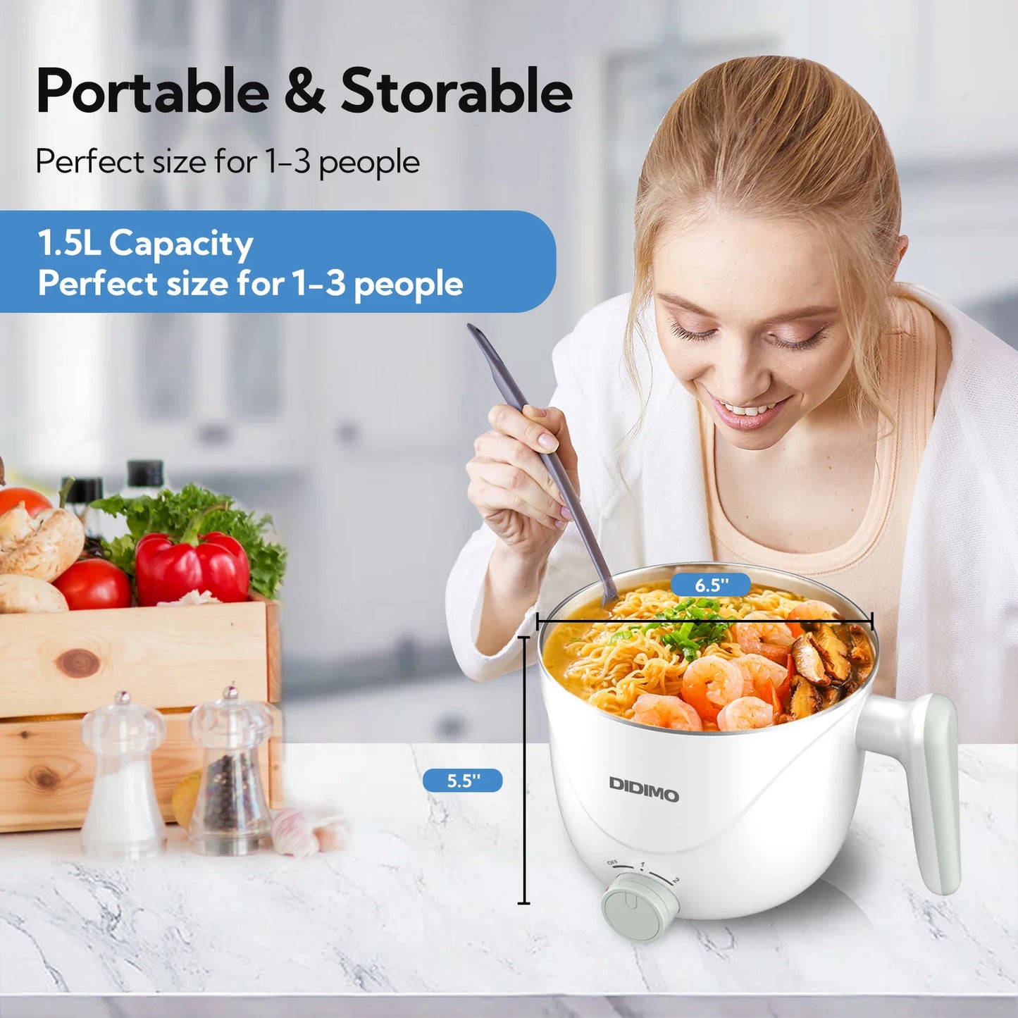 Multi-functional electric cooking pot (small household electric hot pot)