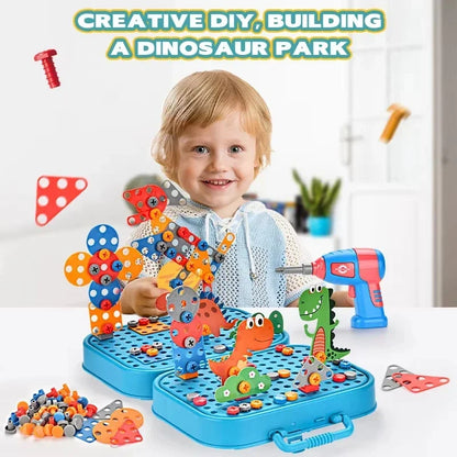 Kids Tool Set – Electric Drill & 3D Puzzle Pretend Play Educational Toy