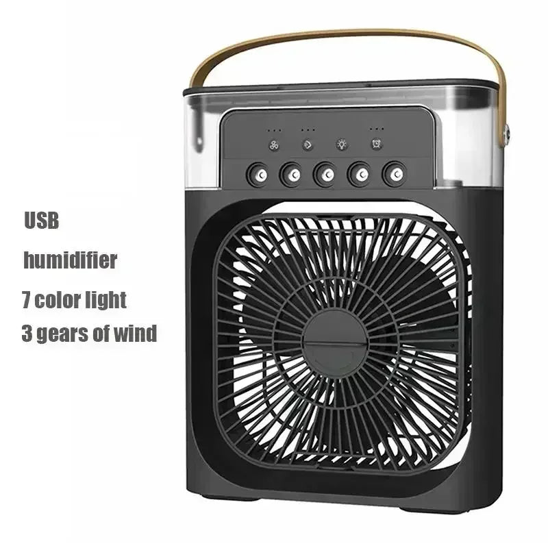 New 3 In 1 Portable Fan Air Conditioner -Mini Household Air Cooler with LED Night Light and Humidifier.